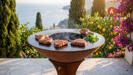 Seared Spanish Tuna Steak cooking on an Arteflame grill