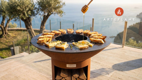 Grilled Manchego Cheese & Honey (Spanish Style) cooking on an Arteflame grill