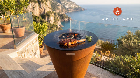 Seared Tomahawk Steak with Smoked Salt (Spanish Style) cooking on an Arteflame grill