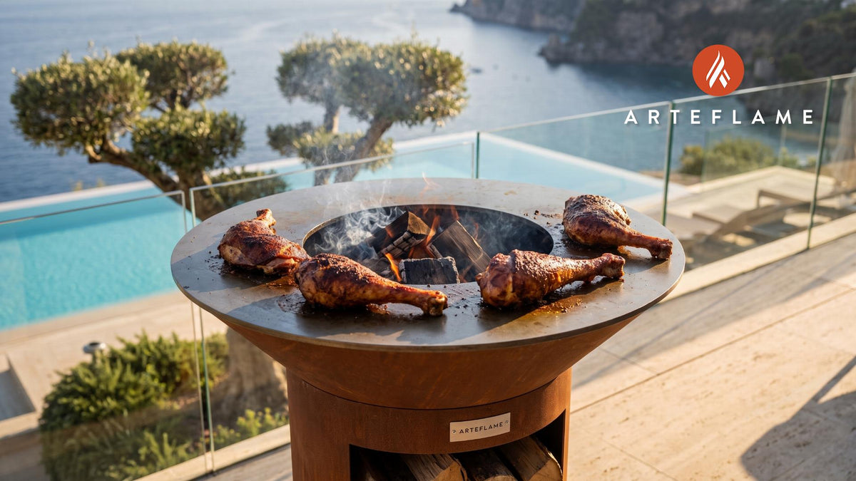 Hickory Smoked Turkey Legs (Arkansas Style) cooking on an Arteflame grill