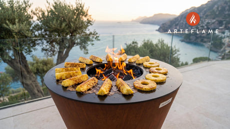 Grilled Pineapple with Brown Sugar (Arkansas Style) cooking on an Arteflame grill
