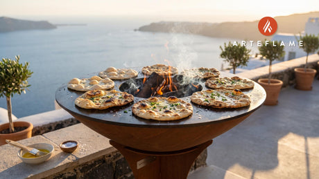 Grilled Flatbreads cooking on an Arteflame grill