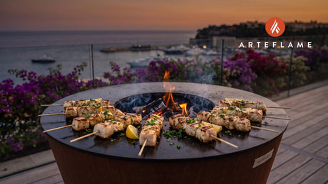 Grilled Fish Skewers cooking on an Arteflame grill