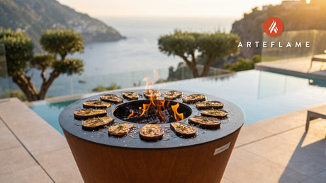 Crispy Grilled Eggplant with Honey (Spanish Style) cooking on an Arteflame grill