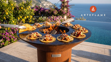 Crispy BBQ Coleslaw Tacos (Arkansas Style) cooking on an Arteflame grill