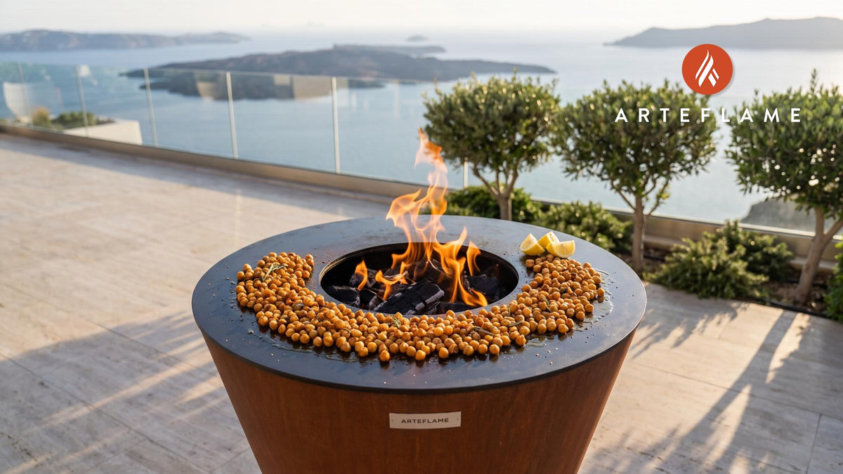 Crispy Grilled Chickpeas cooking on an Arteflame grill