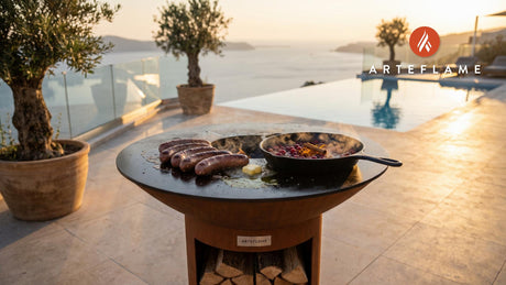 Smoked Venison Sausages & Cranberry Relish (Norwegian Style) cooking on an Arteflame grill