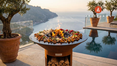 Roasted Wild Mushrooms (Norwegian Style) cooking on an Arteflame grill
