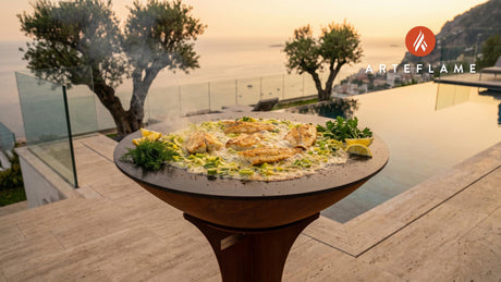 Smoked Haddock & Creamy Leeks (Norwegian Style) cooking on an Arteflame grill