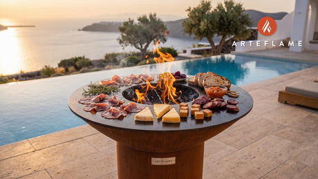 Flamed Charcuterie Platter (Norwegian Style) cooking on an Arteflame grill