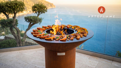 Grilled Pumpkin with Spiced Honey (California Style) cooking on an Arteflame grill