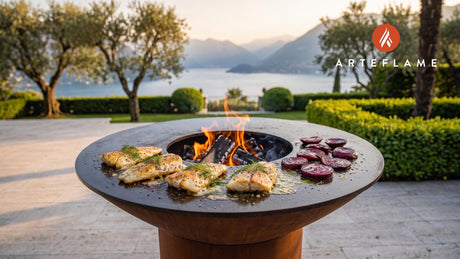 Grilled Haddock & Pickled Beets (Norwegian Style) cooking on an Arteflame grill