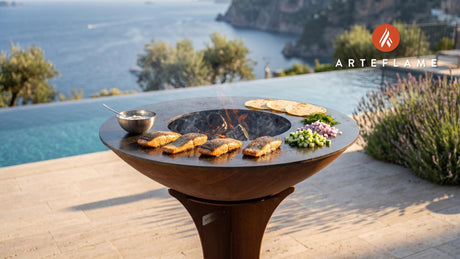 Smoky Arctic Char Tacos (Norwegian Style) cooking on an Arteflame grill