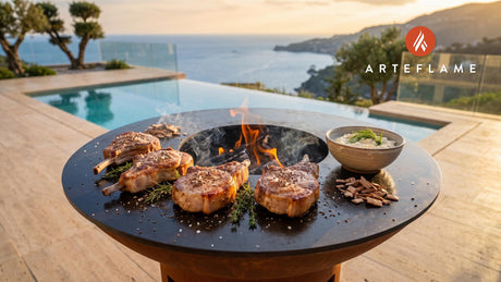 Smoked Pork Chops with Horseradish (Norwegian Style) cooking on an Arteflame grill