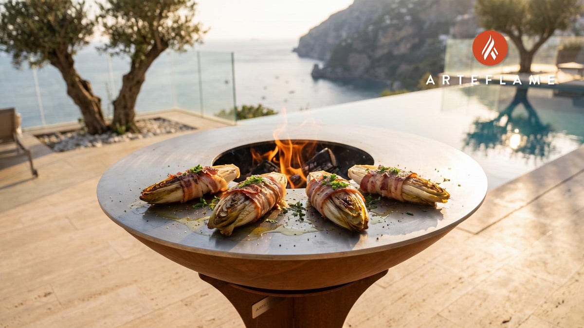 Grilled Belgian Chicory cooking on an Arteflame grill