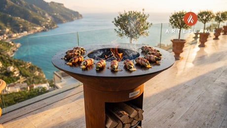 Bacon Wrapped Grilled Jalapenos (Colorado Style) cooking on an Arteflame grill