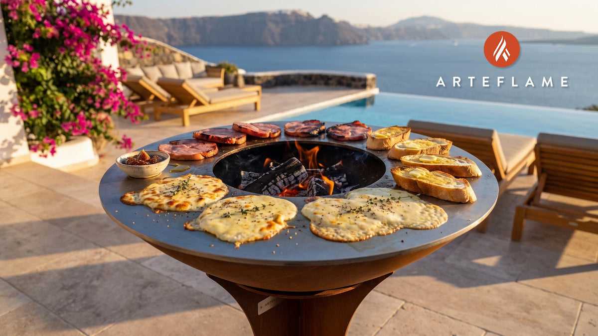 Grilled Ardennes Ham & Melted Cheese (Belgian Style) cooking on an Arteflame grill