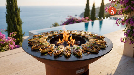 Charred Belgian Endives with Honey cooking on an Arteflame grill