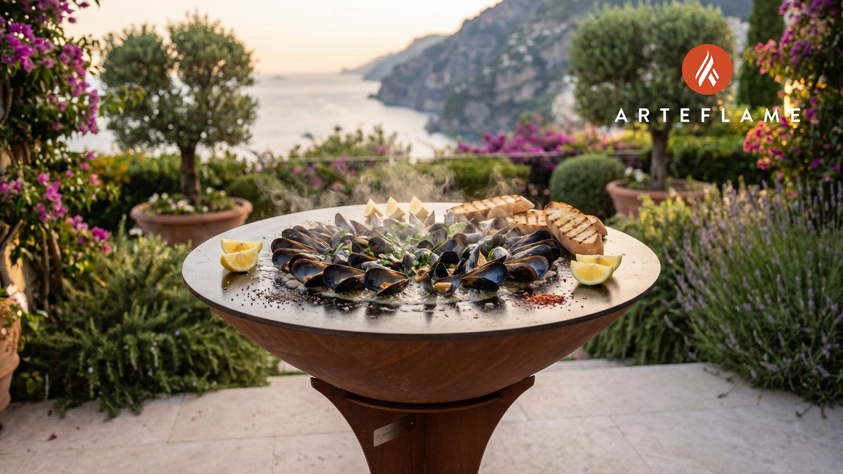 Grilled Mussels cooking on an Arteflame grill