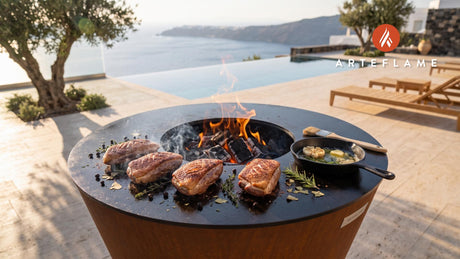Smoked Duck Breast with Juniper (Belgian Style) cooking on an Arteflame grill