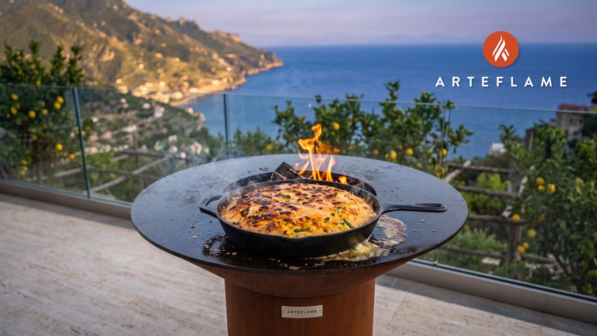Char-Grilled Cornbread (Colorado Style) cooking on an Arteflame grill