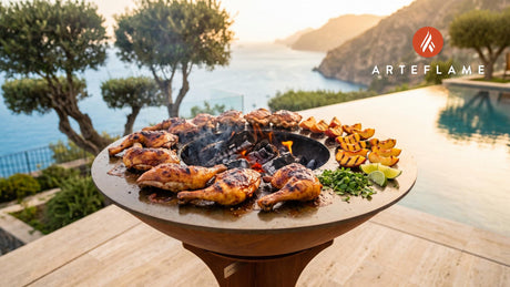 Peach Habanero Grilled Chicken (Colorado Style) cooking on an Arteflame grill