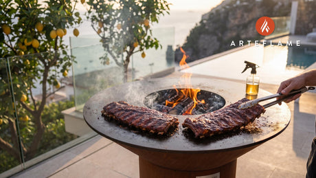 Spicy Smoked Buffalo Ribs (Colorado Style) cooking on an Arteflame grill