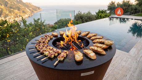 Chimay Cheese & Bacon Skewers (Belgian Style) cooking on an Arteflame grill