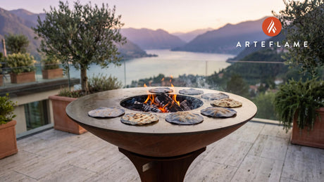 Grilled Blue Corn Tortillas (Colorado Style) cooking on an Arteflame grill
