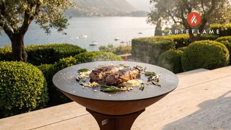 Charred Pork Tenderloin with Sage (Belgian Style) cooking on an Arteflame grill