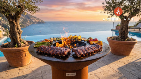 Tender Grilled Elk Ribs (Colorado BBQ Style) cooking on an Arteflame grill