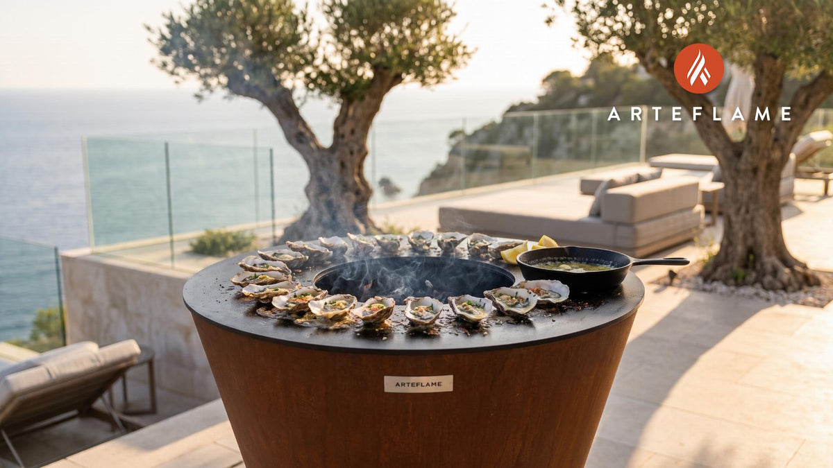 Grilled Oysters cooking on an Arteflame grill
