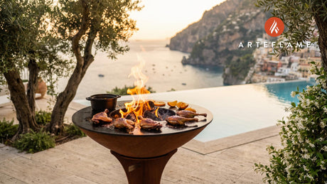 Grilled Duck Legs with Orange Glaze (Belgian Style) cooking on an Arteflame grill