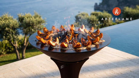 Grilled Pumpkin Wedges (Belgian Spiced) cooking on an Arteflame grill