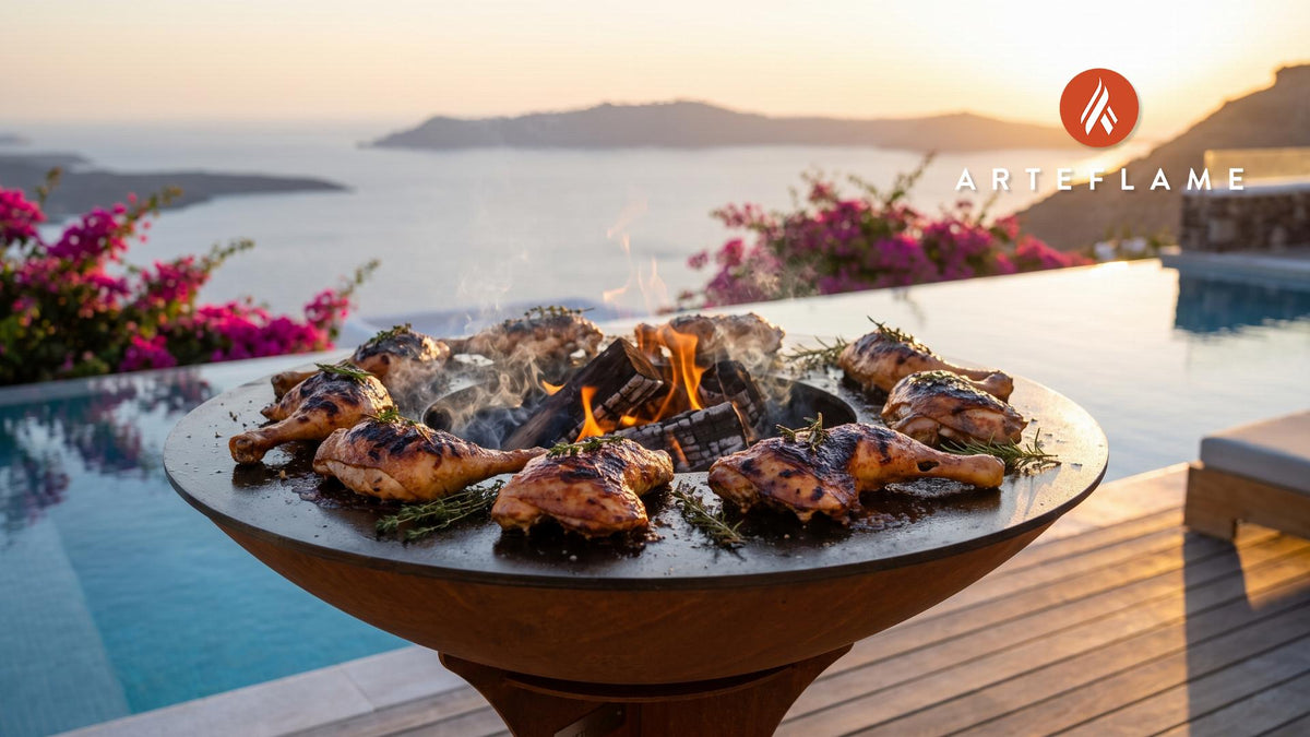 Apple Cider Grilled Chicken (Connecticut Style) cooking on an Arteflame grill
