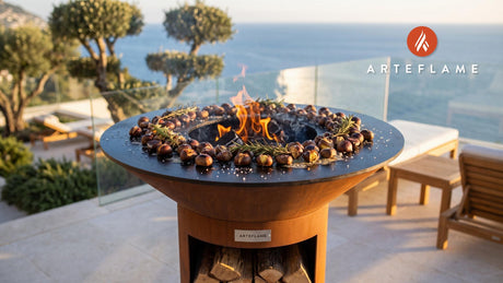 Grilled Chestnuts with Sea Salt (Belgian Style) cooking on an Arteflame grill