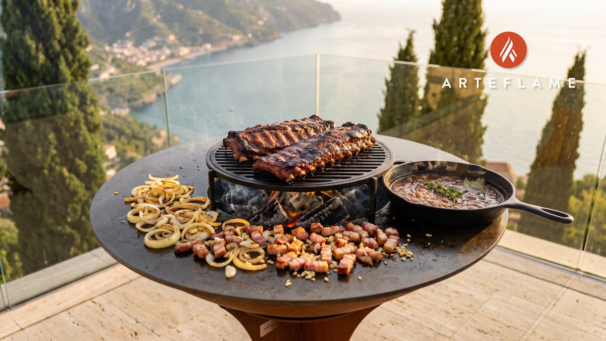 Smoked Pork Ribs (Belgian Style) cooking on an Arteflame grill