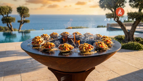 Grilled Stuffed Quahogs (Connecticut Style) cooking on an Arteflame grill