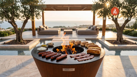 Charred Hot Dogs (Connecticut Style) cooking on an Arteflame grill
