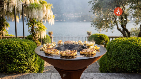 Charred Cauliflower with Nutmeg Butter (Belgian) cooking on an Arteflame grill