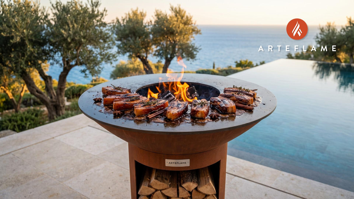 Winter Spiced Pork Belly (Belgian Style) cooking on an Arteflame grill