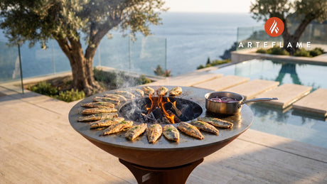 Grilled Pickled Herring (Swedish Style) cooking on an Arteflame grill