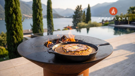 Grilled Buttery Cornbread (Connecticut Style) cooking on an Arteflame grill