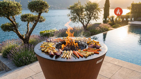 Grilled Root Vegetables & Thyme (Swedish Style) cooking on an Arteflame grill