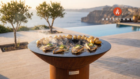 Grilled Pike Perch with Lemon Butter (Swedish Style) cooking on an Arteflame grill