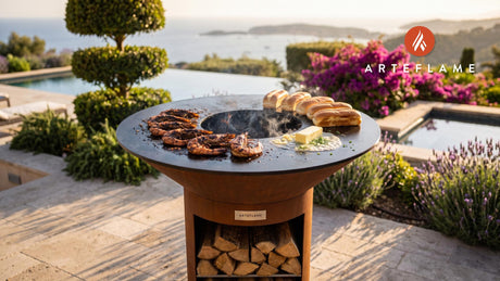 Grilled Blackened Shrimp (Connecticut Style) cooking on an Arteflame grill