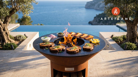 Smoked Salmon & Griddled Rye Bread (Swedish Style) cooking on an Arteflame grill
