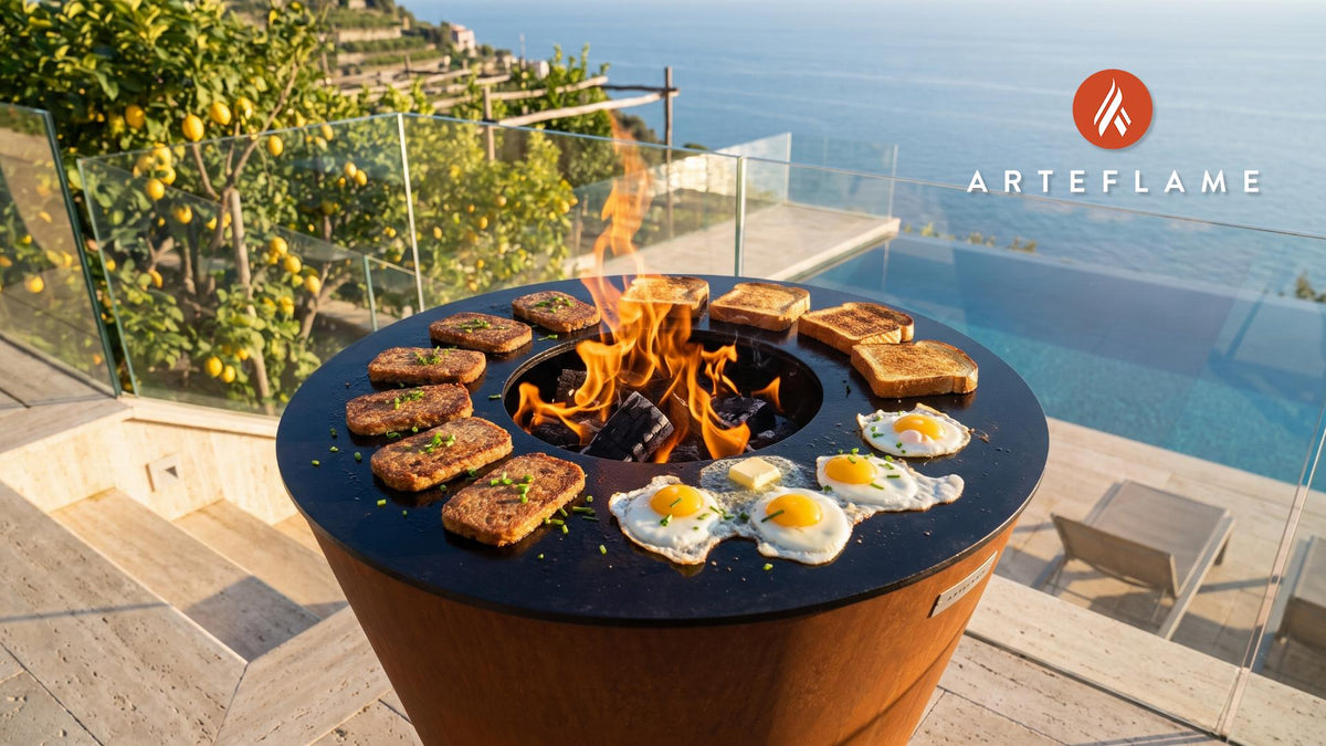 Crispy Scrapple Breakfast Patties (Delaware Style) cooking on an Arteflame grill