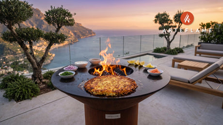 Crispy Grilled Potato Rosti (Swedish Style) cooking on an Arteflame grill