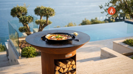 Grilled Cottage Cheese & Cloudberries (Swedish) cooking on an Arteflame grill